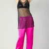 Current Air Accessories-Rhinestone Mesh Tunic BLACK