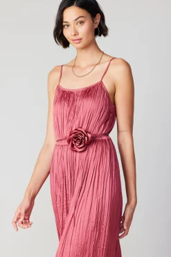 Current Air Midi Dresses-Rose Applique Cami Dress ROUGEBLUSH
