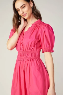 Current Air Midi Dresses-Ruffled Surplice Midi Dress FUCHSIA