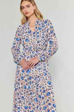 Current Air Maxi Dresses-Sapphire Cenote Print Maxi Dress BLUEMLT