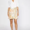 Current Air Skirts-Scallop Edge Floral Skirt SAND
