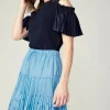 Current Air Skirts-Scallop Eyelet Skirt BABYBLUE