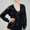 Current Air Cardigans-Sequin Jacket BLACK