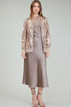 Current Air Cardigans-Sequin Jacket TAUPE