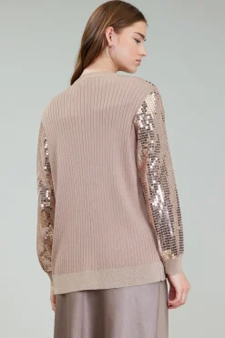 Current Air Cardigans-Sequin Jacket TAUPE