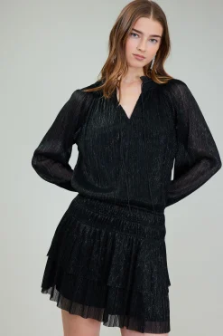 Current Air Mini Dresses-Shimmering Mini Dress BLACK