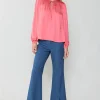 Current Air Long Sleeve Tops-Shirred Yoke Blouse BRINKPINK