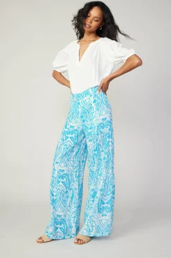Current Air Short Sleeve Tops-Short Sleeve Split Neck Blouse OFW