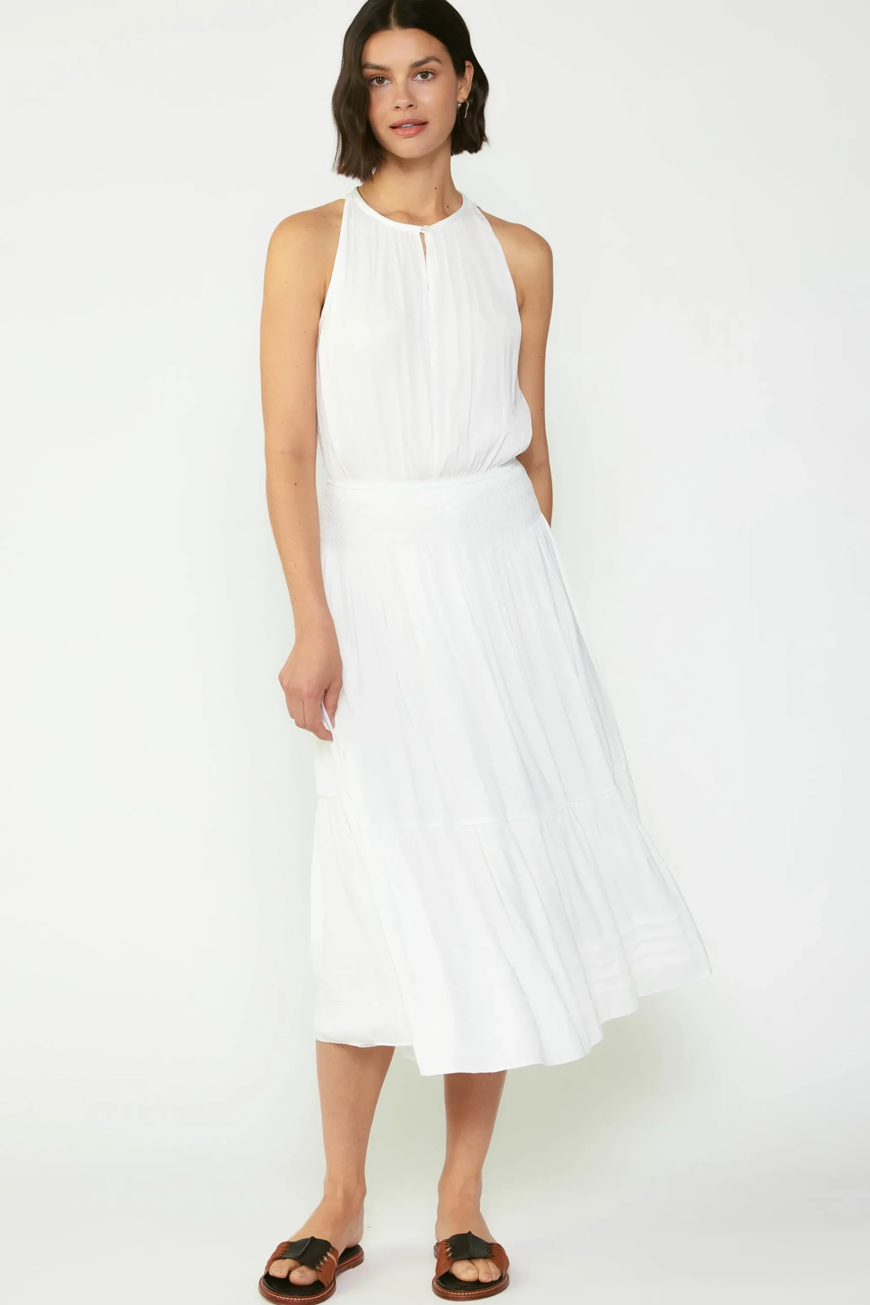 Current Air Midi Dresses-Smocked Waist Halter Midi Dress OFW