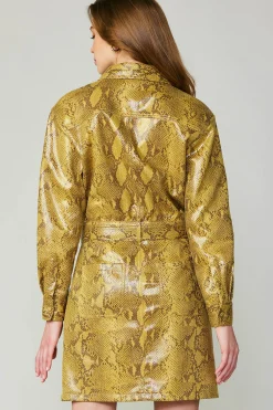 Current Air Coats & Jackets-Snakeskin Shirt Dress SNAKESKINYELLOW