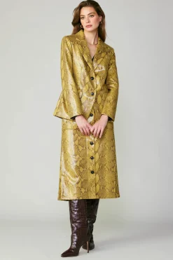 Current Air Coats & Jackets-Snakeskin Welt Pocket Blazer SNAKESKINYELLOW