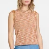 Current Air Sleeveless Tops | Sweaters-Space Dyed Sweater Tank RUST
