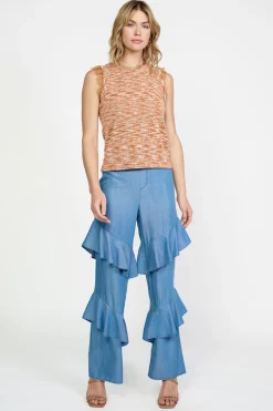 Current Air Sleeveless Tops | Sweaters-Space Dyed Sweater Tank RUST