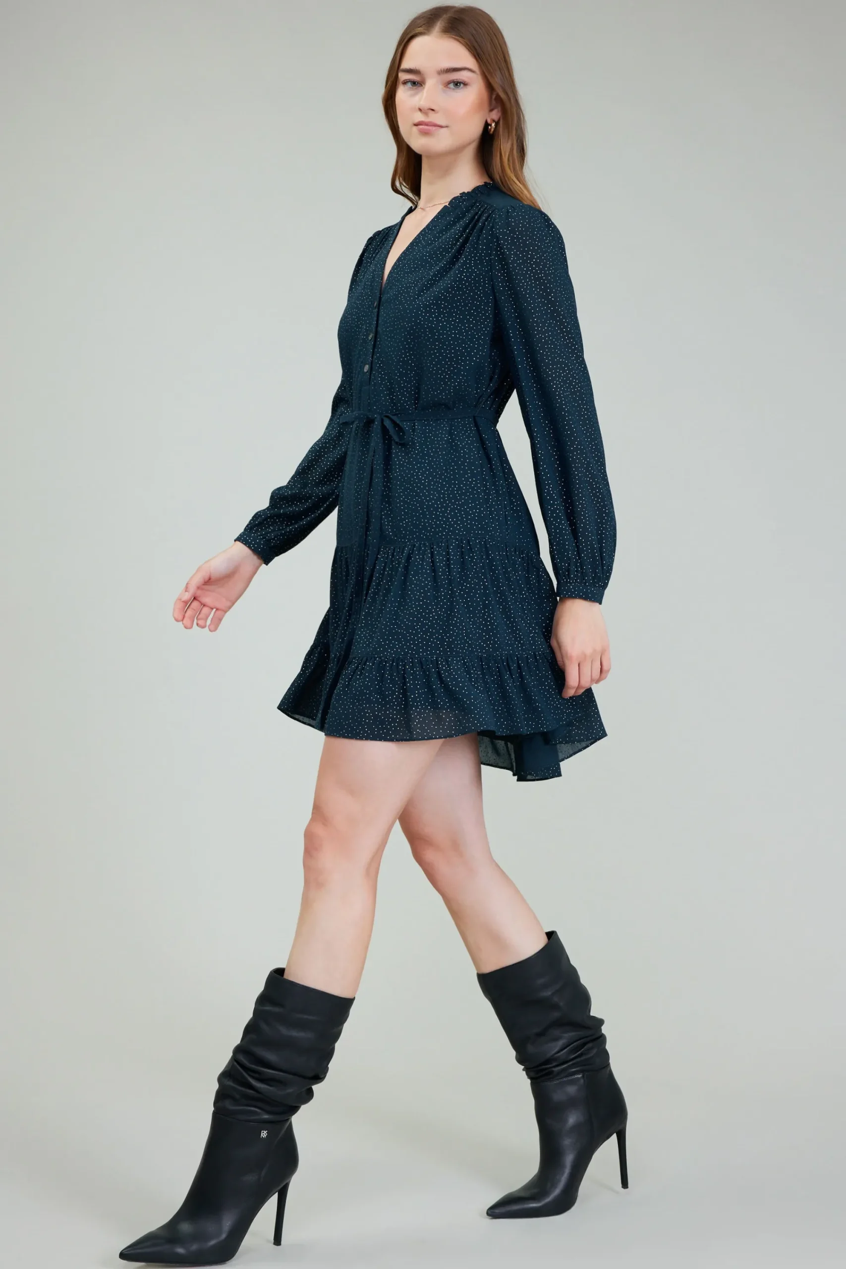 Current Air Mini Dresses-Sparkle Mini Dress DEEPTEAL