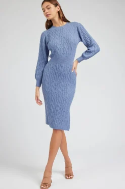 Current Air Knitwear | Midi Dresses-Sweater Midi Dress SOFTBLUE