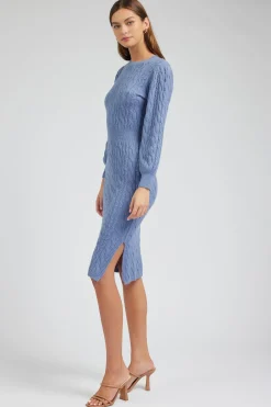 Current Air Knitwear | Midi Dresses-Sweater Midi Dress SOFTBLUE