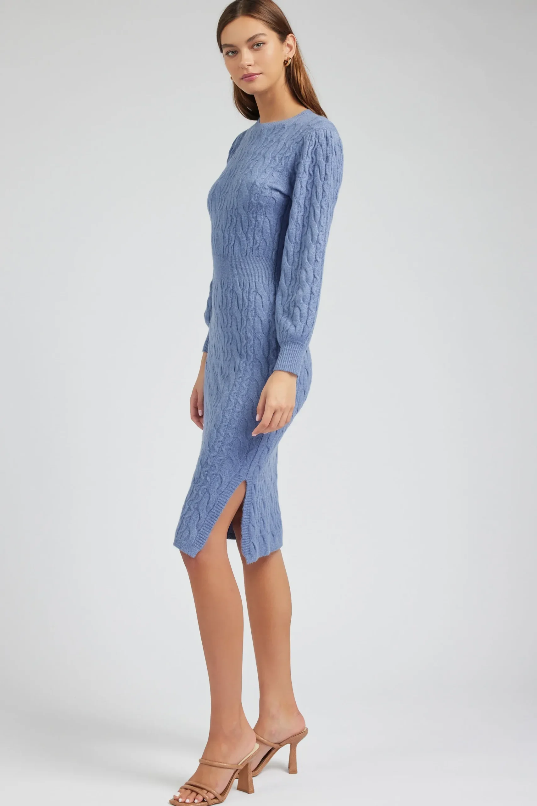 Current Air Knitwear | Midi Dresses-Sweater Midi Dress SOFTBLUE