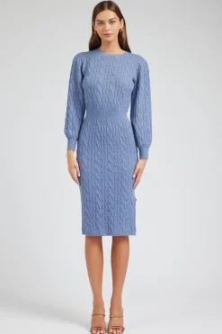 Current Air Knitwear | Midi Dresses-Sweater Midi Dress SOFTBLUE