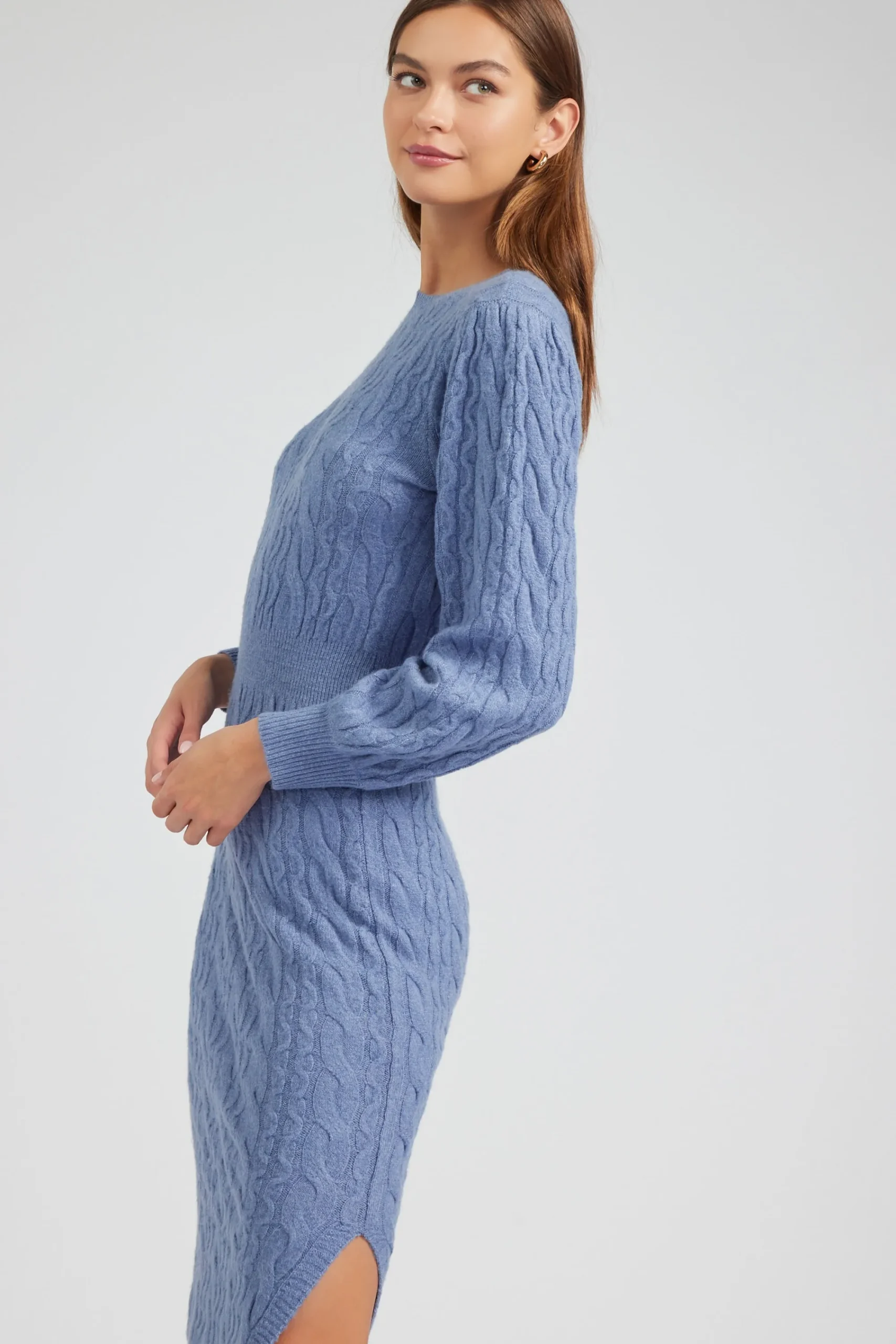 Current Air Knitwear | Midi Dresses-Sweater Midi Dress SOFTBLUE