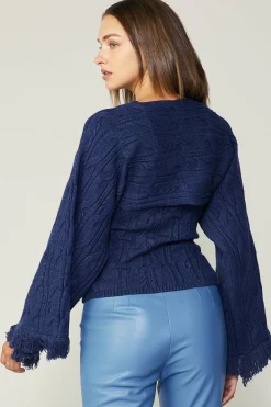 Current Air Knitwear | Sweaters-Sweater Shrug Top Set MIDNIGHTBLUE