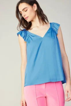 Current Air Sleeveless Tops-Sweetheart Neck Tank Top FADEDBLUE