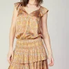 Current Air Mini Dresses-Sweetheart Smocked Mini Dress ORANGEMLT