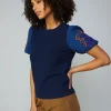Current Air Sweaters-Texture Stitch Sweater Top NAVY