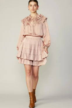 Current Air Skirts-Tiered Mini Skirt FADEDBLUSH