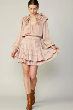 Current Air Skirts-Tiered Mini Skirt FADEDBLUSH