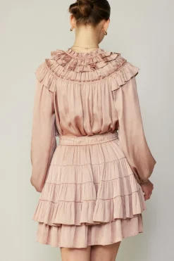 Current Air Skirts-Tiered Mini Skirt FADEDBLUSH
