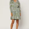 Current Air Mini Dresses-Tile Print Mini Dress GREENMULTI