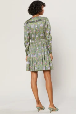 Current Air Mini Dresses-Tile Print Mini Dress GREENMULTI
