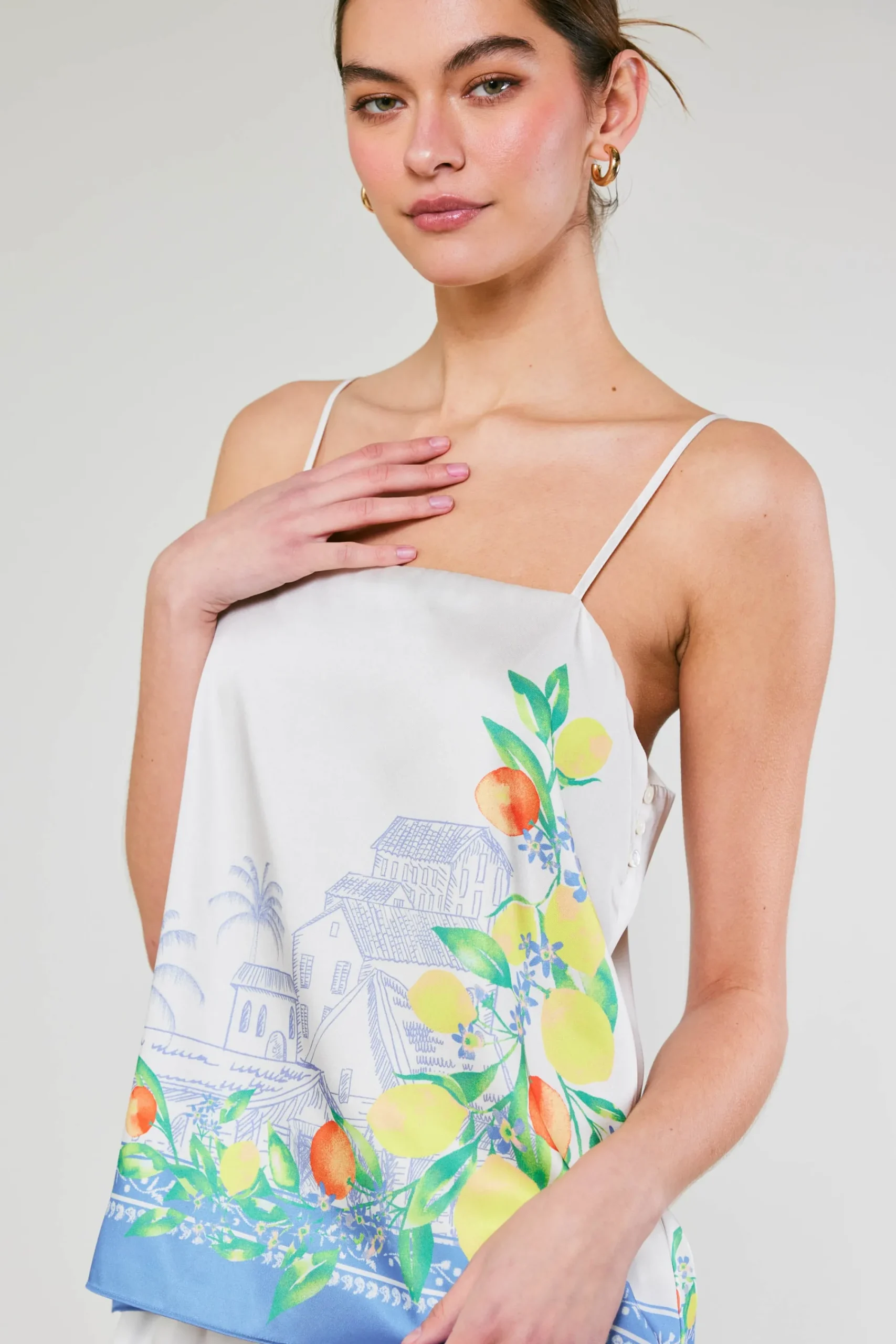 Current Air Sleeveless Tops-Tuscan Citrus Cami BLUELEMONGARDEN
