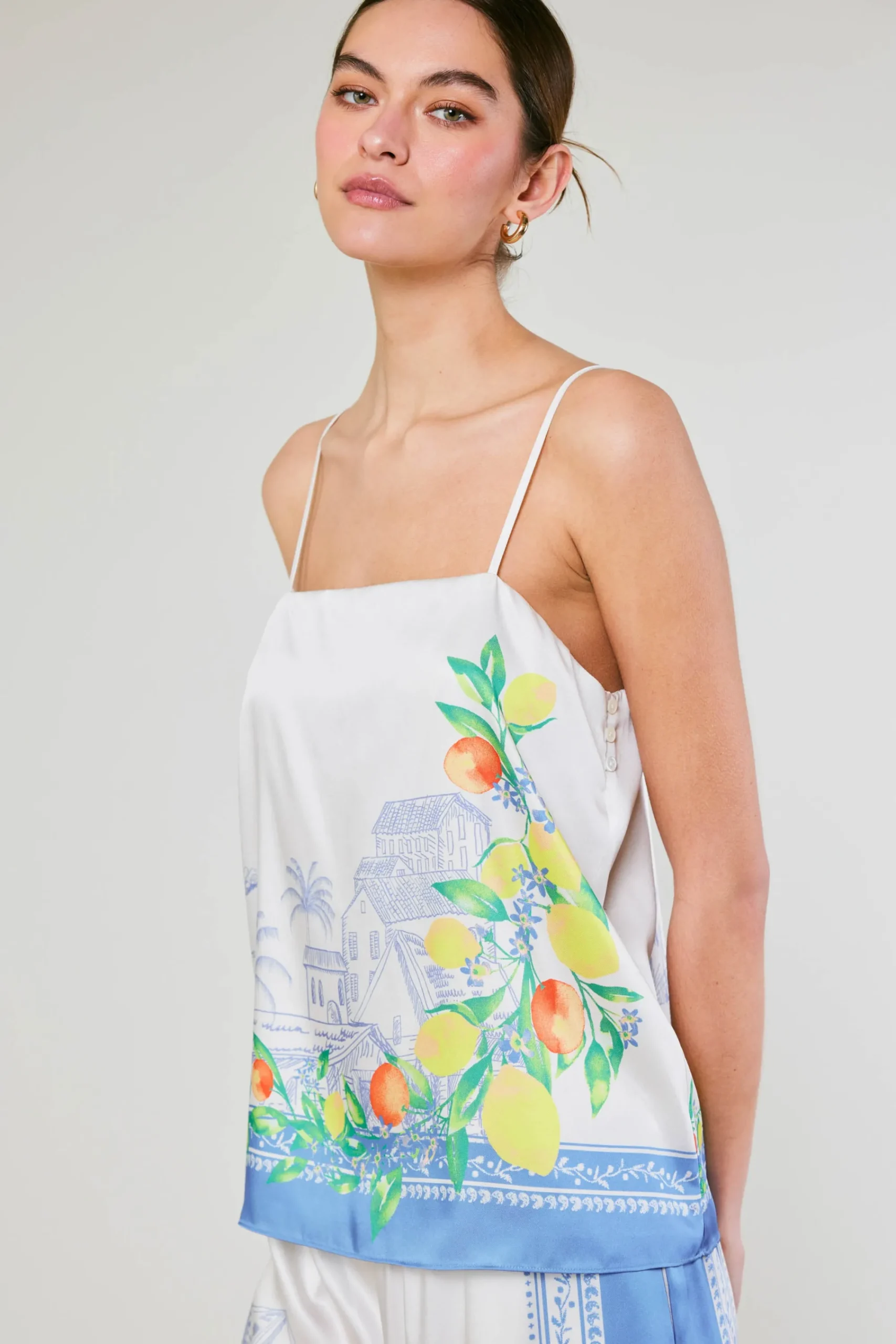 Current Air Sleeveless Tops-Tuscan Citrus Cami BLUELEMONGARDEN