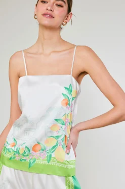 Current Air Sleeveless Tops-Tuscan Citrus Cami GREENLEMONGARDEN