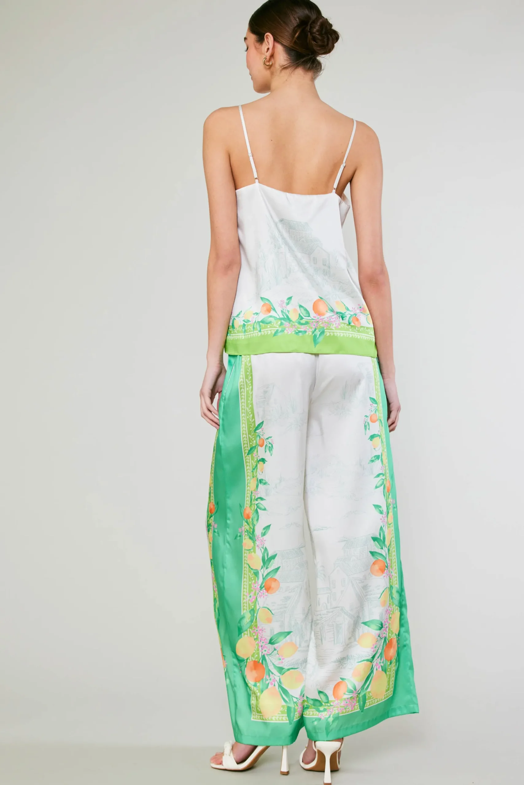 Current Air Sleeveless Tops-Tuscan Citrus Cami GREENLEMONGARDEN