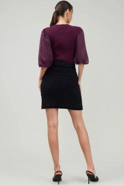 Current Air Skirts-Tweed Mini Skirt BLACK