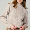 Current Air Sweaters-Two Piece Cable Knit Sweater OATMILK
