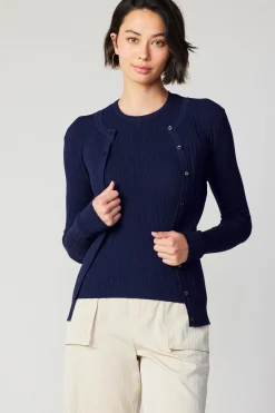 Current Air Cardigans-Two Piece Cardigan Set NAVY