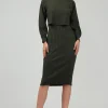 Current Air Knitwear | Midi Dresses-Two Piece Sweater Dress DARKMOSSGREEN