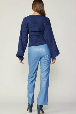 Current Air Pants-Vegan Leather Straight Pant TRANQUILBLUE