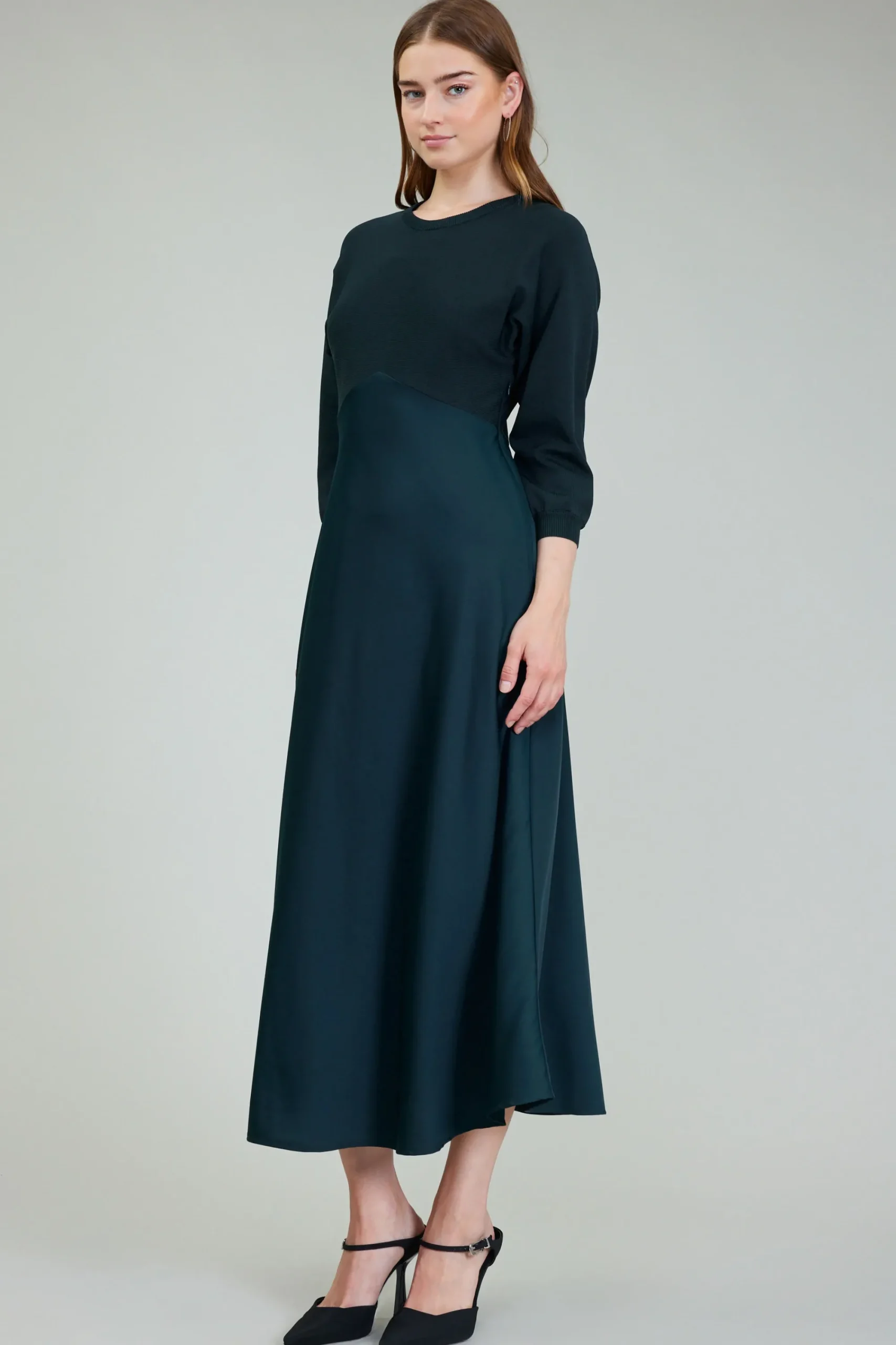 Current Air Knitwear | Midi Dresses-Vienna Knit Midi Dress FORESTGREEN
