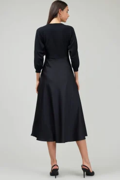 Current Air Knitwear | Midi Dresses-Vienna Knit Midi Dress BLACK