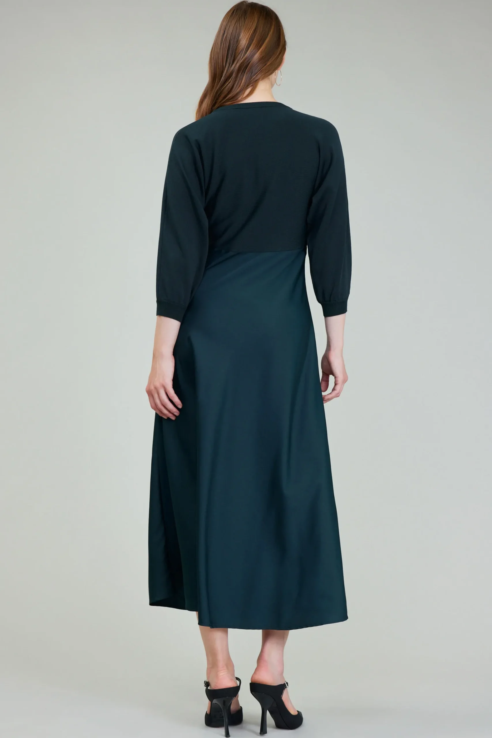 Current Air Knitwear | Midi Dresses-Vienna Knit Midi Dress FORESTGREEN