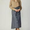 Current Air Skirts-Washed Utility Skirt BLACKCHAMBRAY