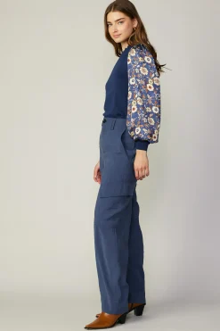 Current Air Pants-Wide Leg Cargo Pant SLATENAVY