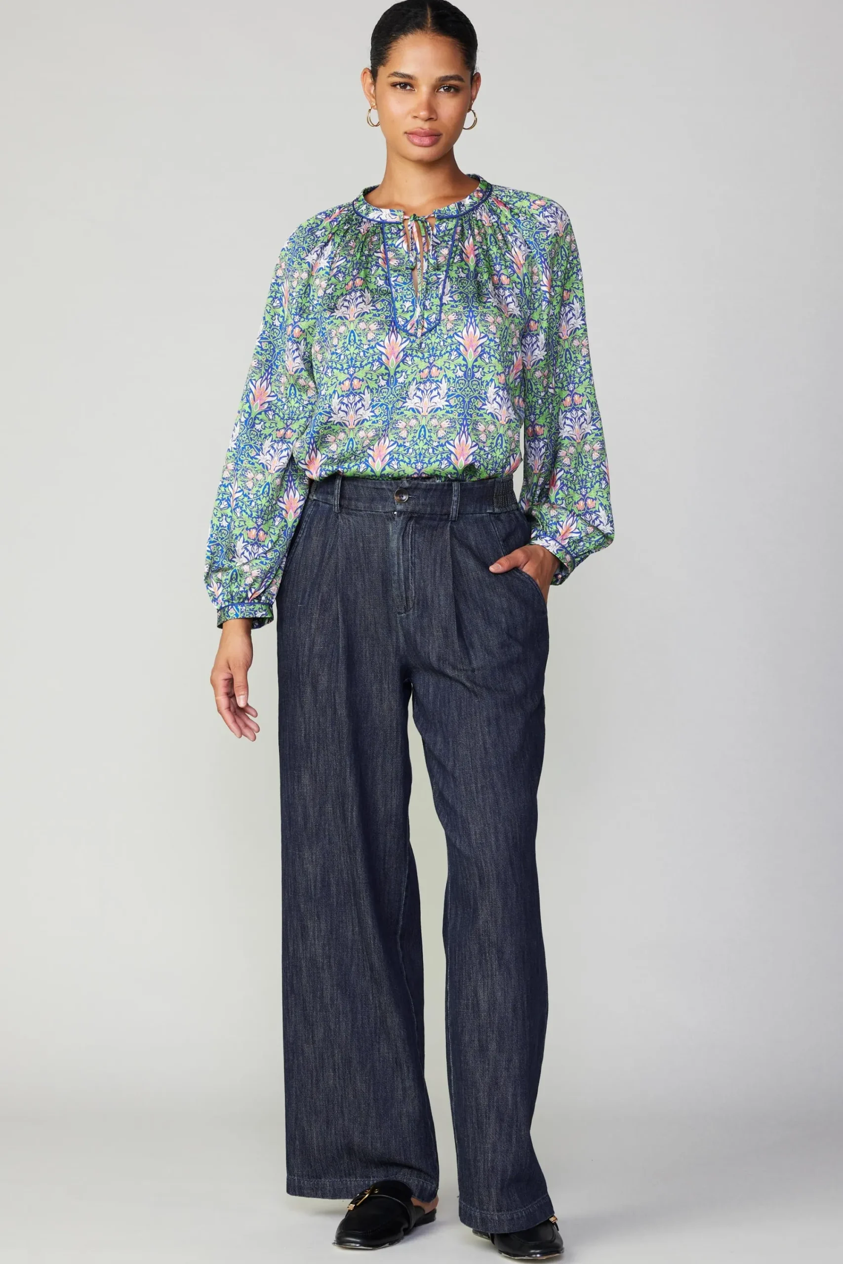 Current Air Pants-Wide Leg Denim Pants DARKINDIGO