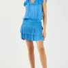Current Air Mini Dresses-Zoey Pleated Mini Dress TRANQUILBLUE