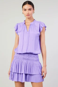 Current Air Mini Dresses-Zoey Pleated Mini Dress LAVENDER