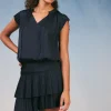 Current Air Mini Dresses-Zoey Pleated Mini Dress BLACK